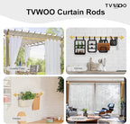 TVWOO Gold Wrap Around Curtain Rods:5/8" Small Blackout Adjustable Window - Image 5