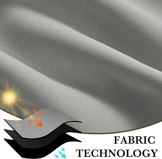 RYB HOME Bedroom Blackout Curtains 80 inches Long, 100% Blackout Thermal - Image 7