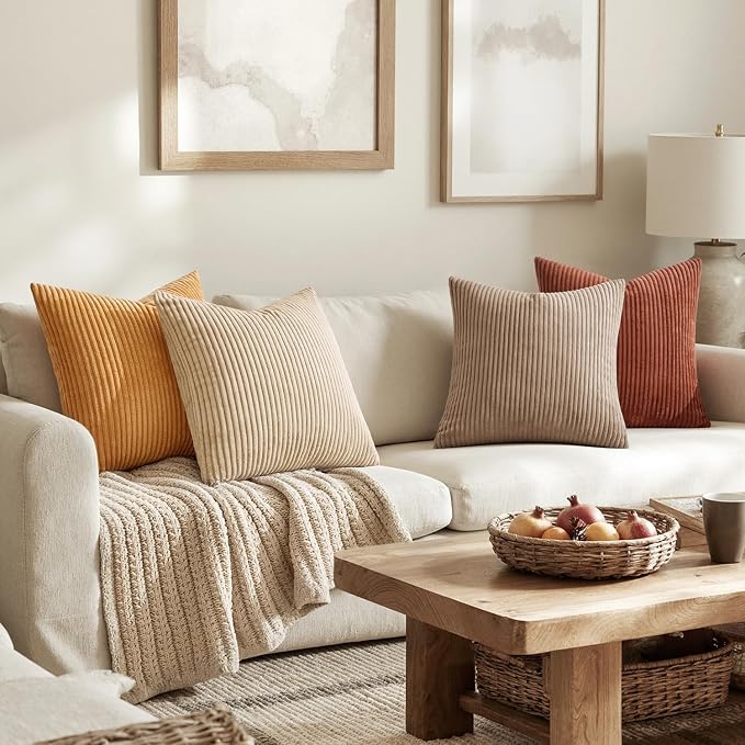 MIULEE Boho Farmhouse Terra Cotta Throw Pillow Covers 18x18 Inch Set of 4 - Image 3