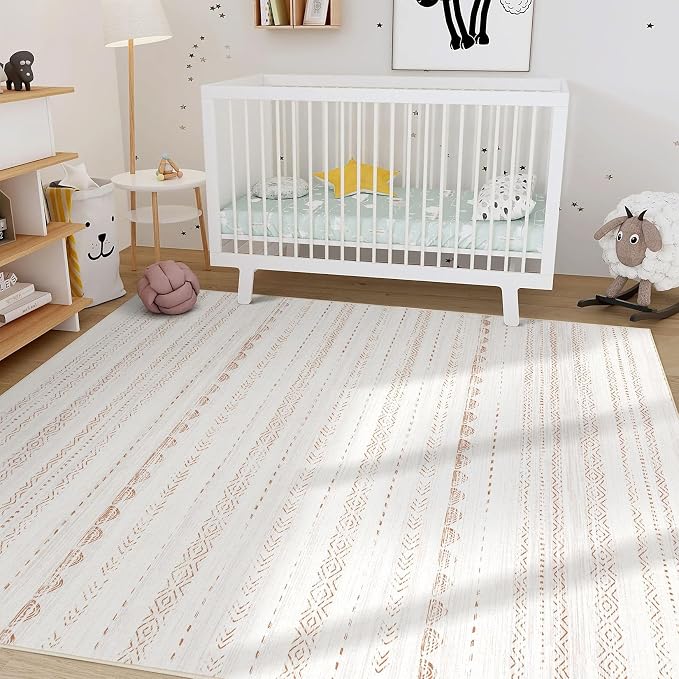 Nakagishi 6x8 Area Rugs Living Room: Washable Boho Large Neutral Soft Farmhouse - Image 5