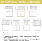 Linen Valances for Windows, Light Filtering Faux Linen Textured Small Short - Image 3