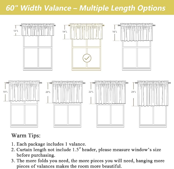 Blush Pink Valances for Windows, Light Filtering Faux Linen Textured Small - Image 3