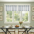 jinchan Striped Linen Valance Curtain 16 Inch Vertical Striped Valance - Image 3