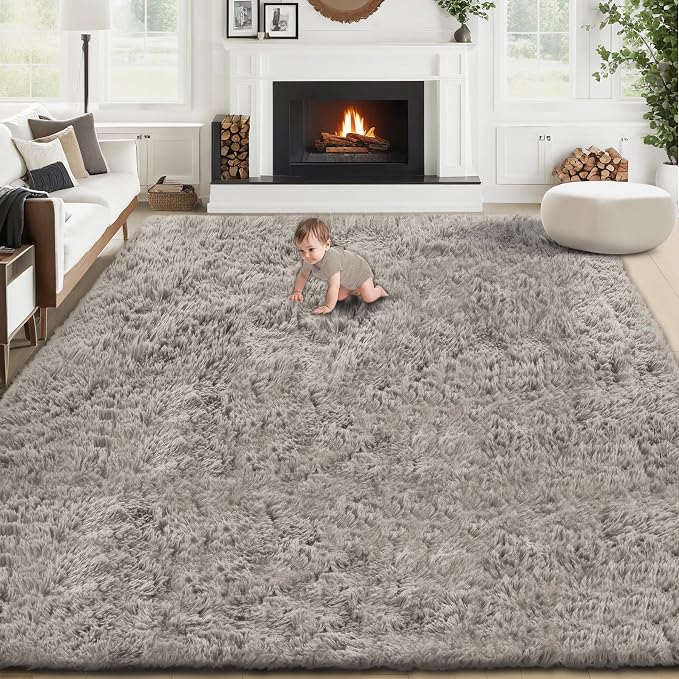 6x9 Area Rugs for Living Room: Fluffy Shag Soft Washable Rug Large Fuzzy Plush by VECARF