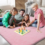 Large Shag Area Rugs for Living Room Bedroom, Big Ultra Soft Fluffy Pink Area - Image 2
