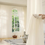 FMFUNCTEX Sheer Non-See-Through Butter Cream Curtains - Image 9