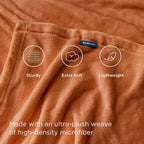 Bedsure GentleSoft Fleece Throw XL Blanket Dark Orange - Image 3