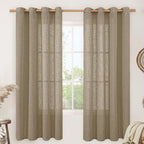 LAMIT Taupe Linen Curtains 72 Inch Length by LAMIT