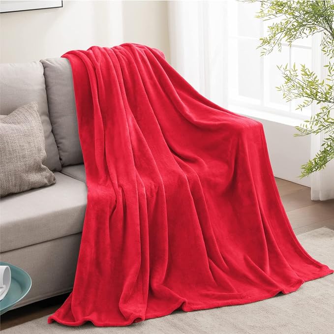BEDELITE Fleece Blanket Red Throw Blanket by BEDELITE