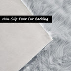 Goolela Faux Sheepskin Fur Rug 4x6 Grey Fluffy Fuzzy Furry Area Rug - Image 4