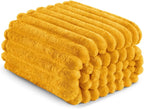 Exclusivo Mezcla King Size Flannel Fleece Blanket, Super Soft Striped Jacquard - Image 6