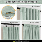 MYSKY HOME Living Room Curtains 84 Inches Long Semi Sheer Light Filtering - Image 3