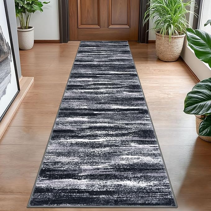 Lansny Modern Abstract Hallway Runner Rug by lansny