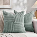 Fancy Homi 2 Packs Grey Blue Samll Decorative Throw Pillow Covers 12x12 Inch by Fancy+Homi