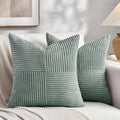 Fancy Homi 2 Packs Grey Blue Decorative Throw Pillow Covers 20x20 Inch by Fancy+Homi