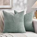 Fancy Homi 2 Packs Grey Blue Samll Decorative Throw Pillow Covers 14x14 Inch by Fancy+Homi