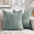 Fancy Homi 2 Packs Grey Blue Euro Decorative Throw Pillow Covers 28x28 Inch by Fancy+Homi