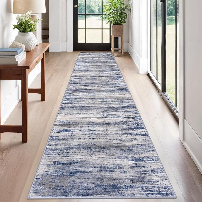 KOZYFLY Modern Abstract Hallway Runner, 2x12 Washable Rug Runner Non-Slip Soft by KOZYFLY