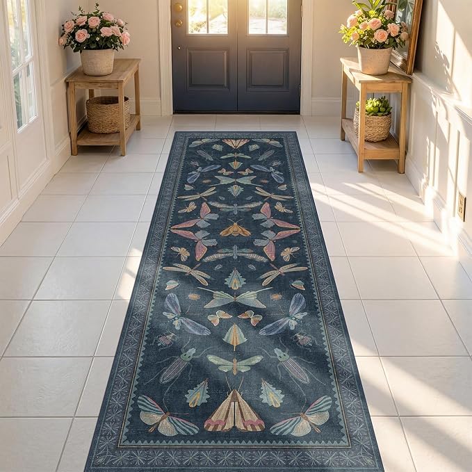 Vintage 2'6"x8' Kitchen Rugs Washable, Non Slip 8ft Long Rugs - Image 3