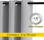 NICETOWN Blackout Silver Grey Living Room Curtains - Image 3