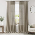 Mocha Linen Curtains 96 Inches Long by Nanspring