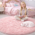 Amdrebio Pink Round Area Rugs 8Ft - Image 5