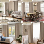 Joydeco Thick Linen Pinch Pleated Curtains 90 Inch Long 2 Panel Set - Image 7