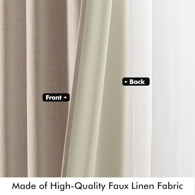MIULEE 100% Blackout Linen Curtains - Image 6
