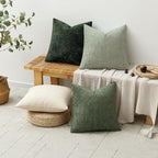 MIULEE Pack of 4 Couch Throw Pillow Covers 16x16 Inch Neutral Green Soft - Image 4
