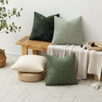 MIULEE Pack of 4 Couch Throw Pillow Covers 18x18 Inch Neutral Green Soft - Image 4