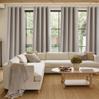 NICETOWN Short Faux Linen Angora Blackout Curtains 63 inches Long - Image 4