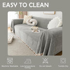 HANDONTIME Couch Slipcovers for Sofas Dark Grey Couch Cover Sofa Cover for Dogs - Image 7