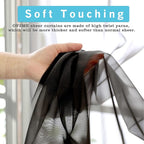 OVZME Black Sheer Curtains Dark Color Curtain Panels - Image 3