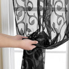 OWENIE Furman Sheer White Curtains, 45 Inch Length 2 Panels Set, Airy Jacquard - Image 7