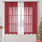 BGment Linen Burgundy Curtains 54 Inch Length by BGment