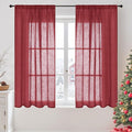 BGment Burgundy Linen Curtains 45 Inch Length by BGment