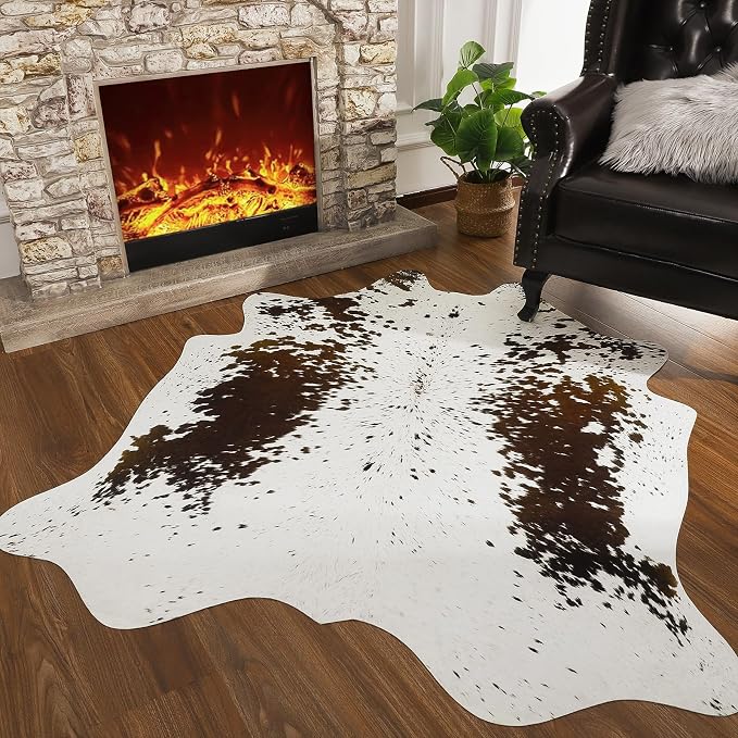 AROGAN Western Decor Faux Fur Cowhide Rug, 5.2 x 6.2 Feet Premium Animal Skin - Image 7