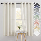 NICETOWN Linen Sheer Curtains 63 inch Length by NICETOWN