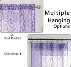OWENIE Furman Light Purple Sheer Curtains 54 Inch Length 2 Panels Set - Image 4