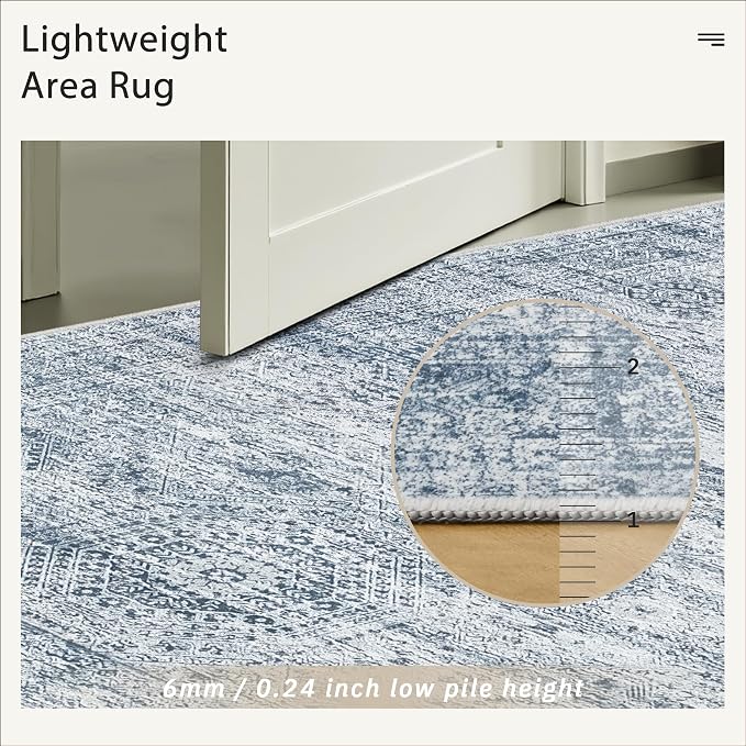 6x9 Area Rug for Living Room Washable 6x9 Non-Slip Modern Rugs for Bedroom - Image 6