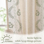 jinchan Belrose Linen Floral Cafe Curtains 45 Inch Length Embroidered Farmhouse - Image 6