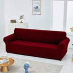 Joccun Red Dahlia Polyester Spandex Waterproof Solid Stretch Sofa Cover - Image 4