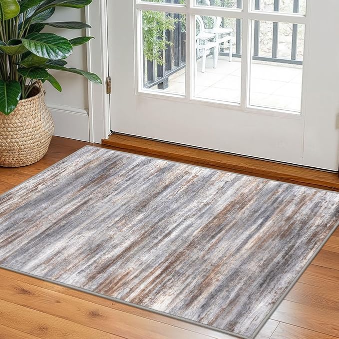 KOZYFLY Modern Abstract Small Area Rugs 2x3, Washable Kitchen Rug Non-Slip Soft by KOZYFLY