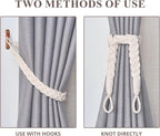 NICEEC 4 Pack Natural Cotton Rope Curtain Tiebacks Elegant Boho Style - Image 5