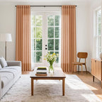 Nanspring Peach Quartz Linen Curtains 108 Inch Length 2 Panel Set Back Tab Loop - Image 7
