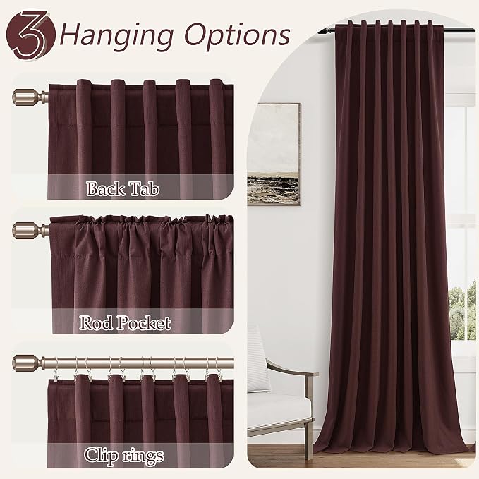 Guken 100% Blackout Curtains 84 Inch Length 2 Panels Set - Image 4