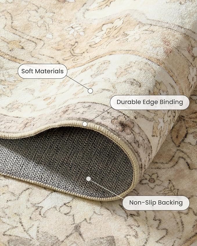 AMADA HOMEFURNISHING 8x10 Washable Area Rug, Low-Profile Large Area Rug - Image 5