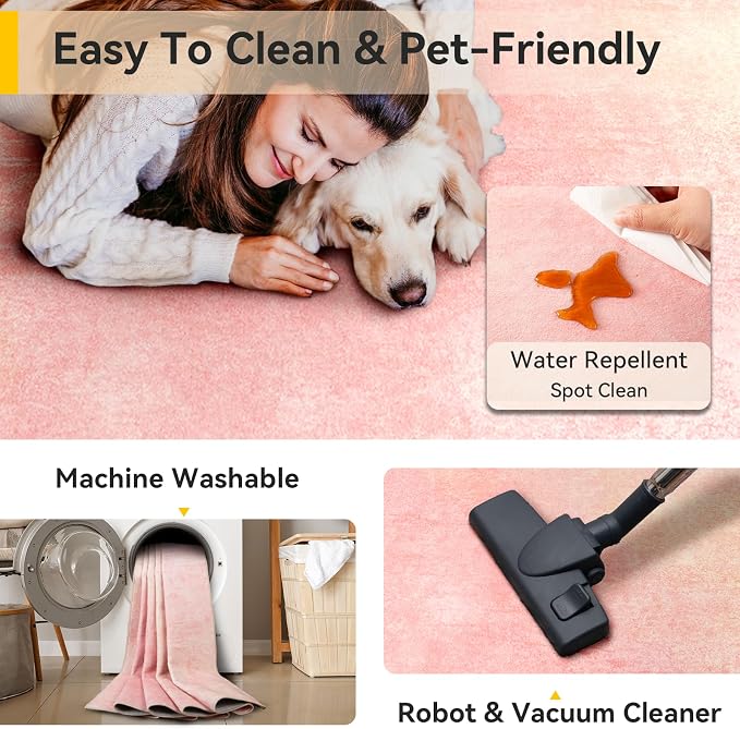 Washable Area Rugs 9'x12' Non-Slip Modern Abstract Soft - Image 6