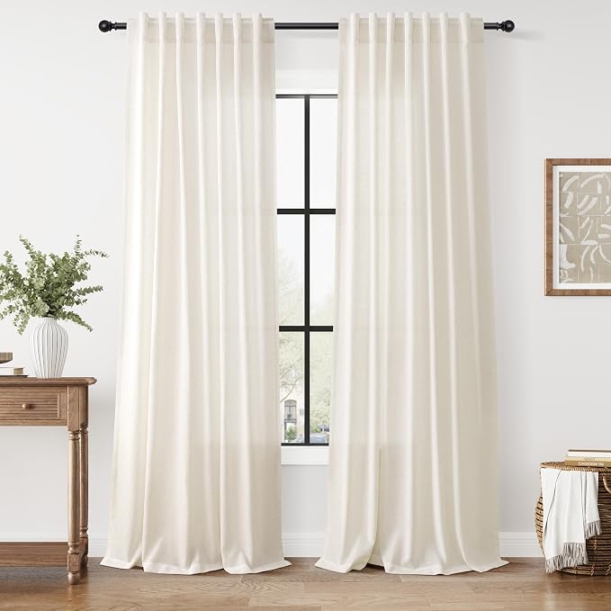 Nanspring Modern Linen Curtains 96 Inches Long by Nanspring