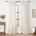 Modern Linen Curtains for Living Room 120 Inches Long Light Filtering Semi by Nanspring
